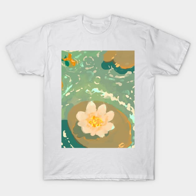 water lilies vintage pond poster T-Shirt by shazuliArt